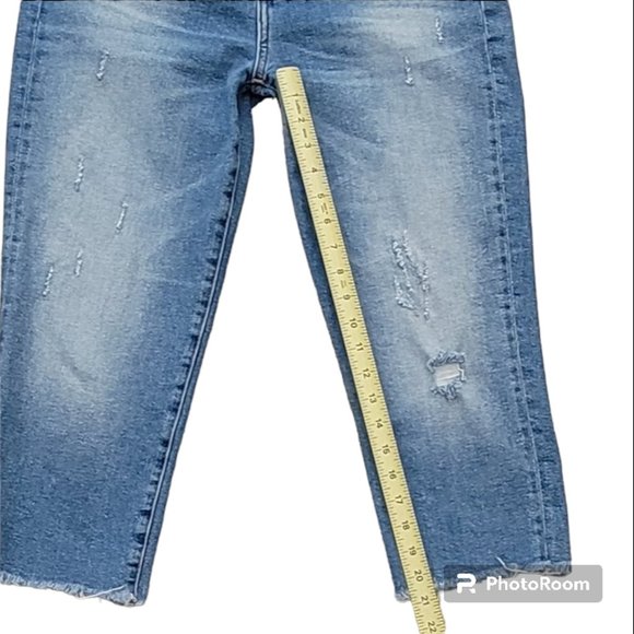 HALE Tyler Senna Distressed Cropped Boyfriend Jean with Raw Hem Size 28 - Picture 8 of 11